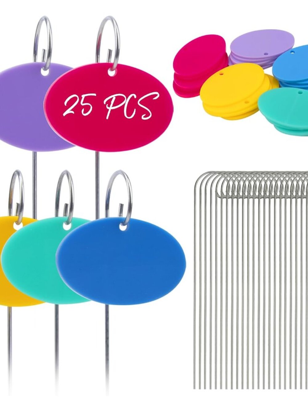 Acrylic Plant Labels for Indoor & Outdoor Plants, Multicolor 25pcs